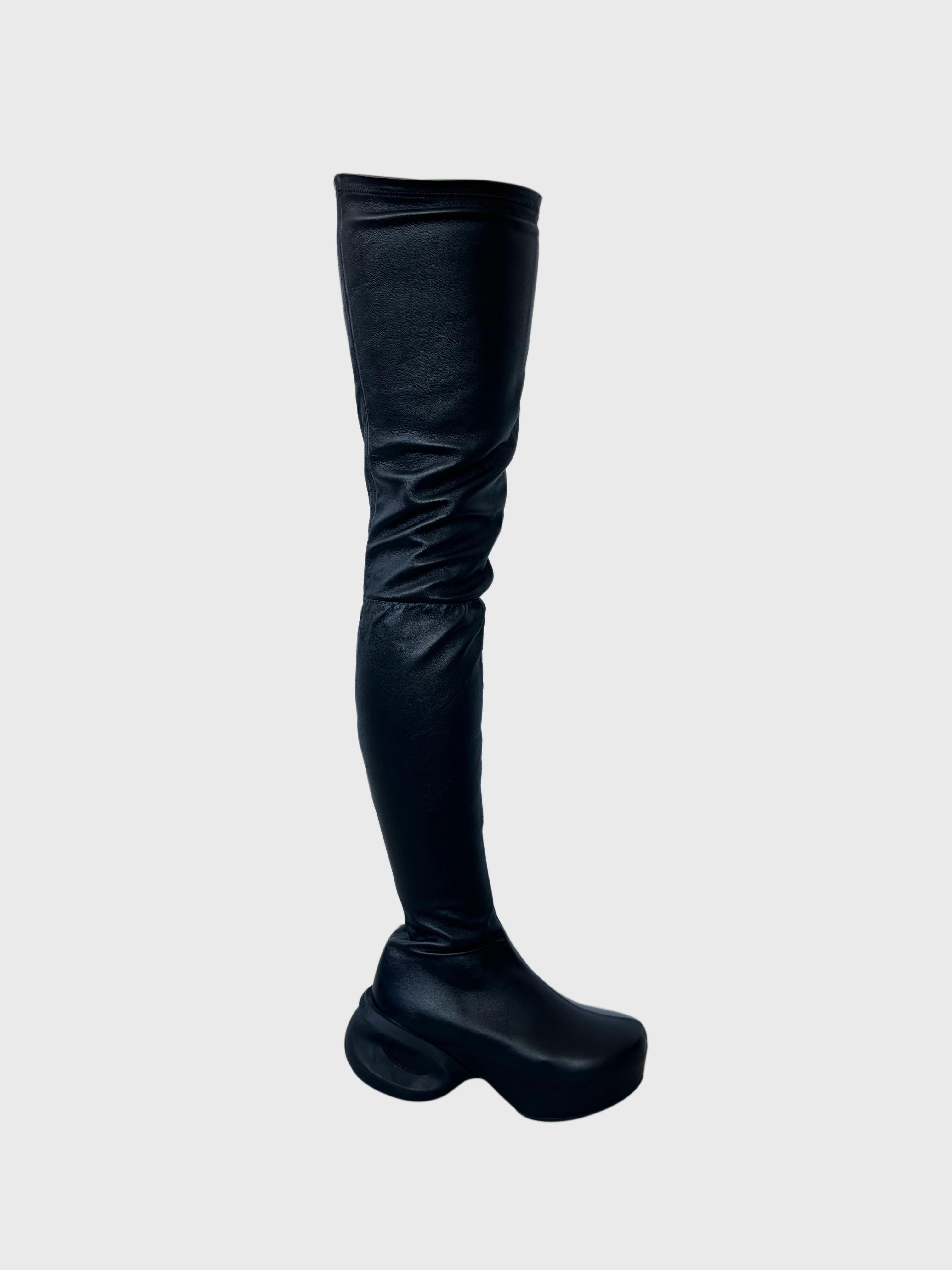 Stivali Over The Knee In Pelle Nera Opaca new collection made in italy kaleidoscope new arrivals fabiani new arrivals t-shirts