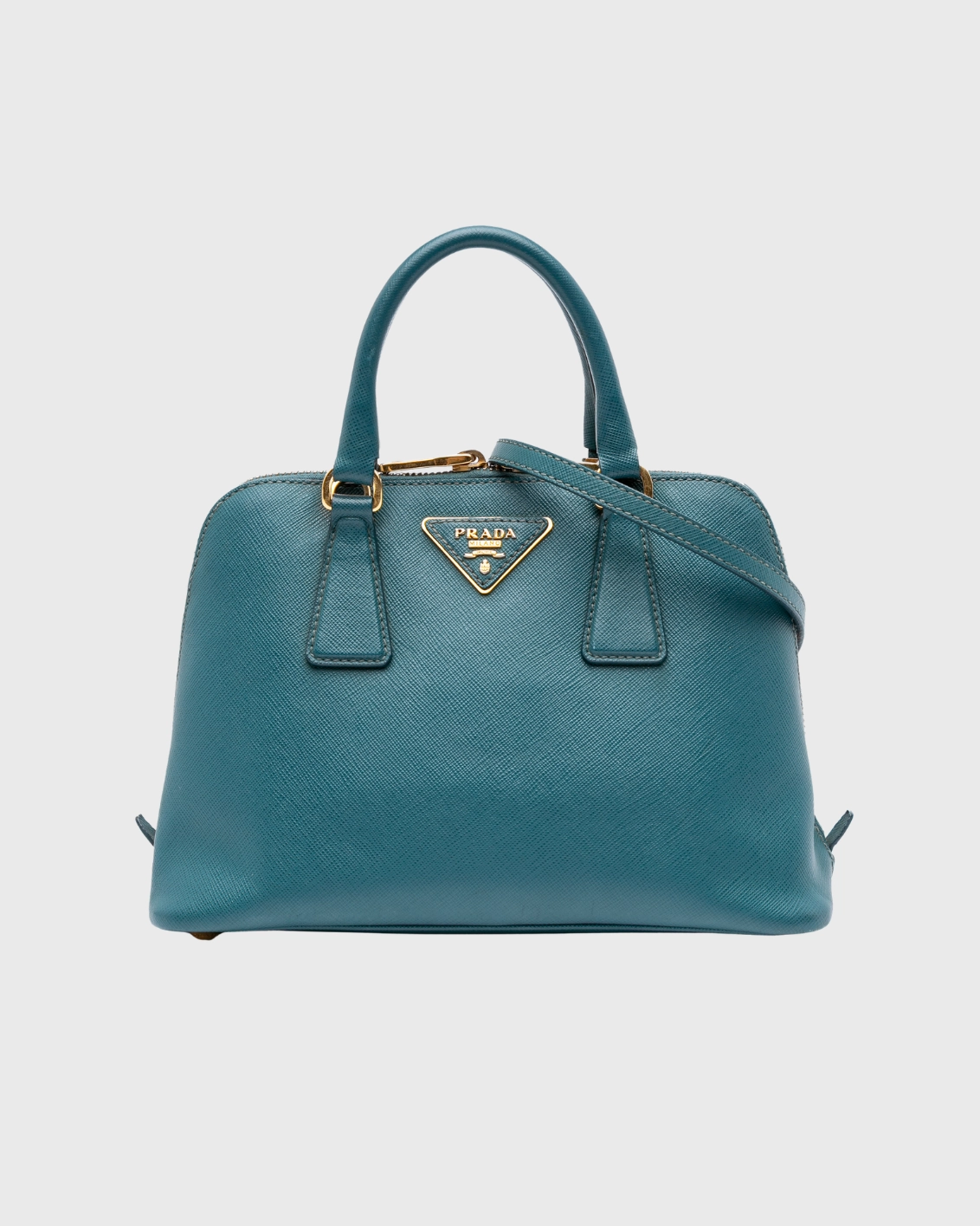 Borsa In Pelle Saffiano Turchese Con Tracolla E Logo Oro new collection new era collection new arrival kurti