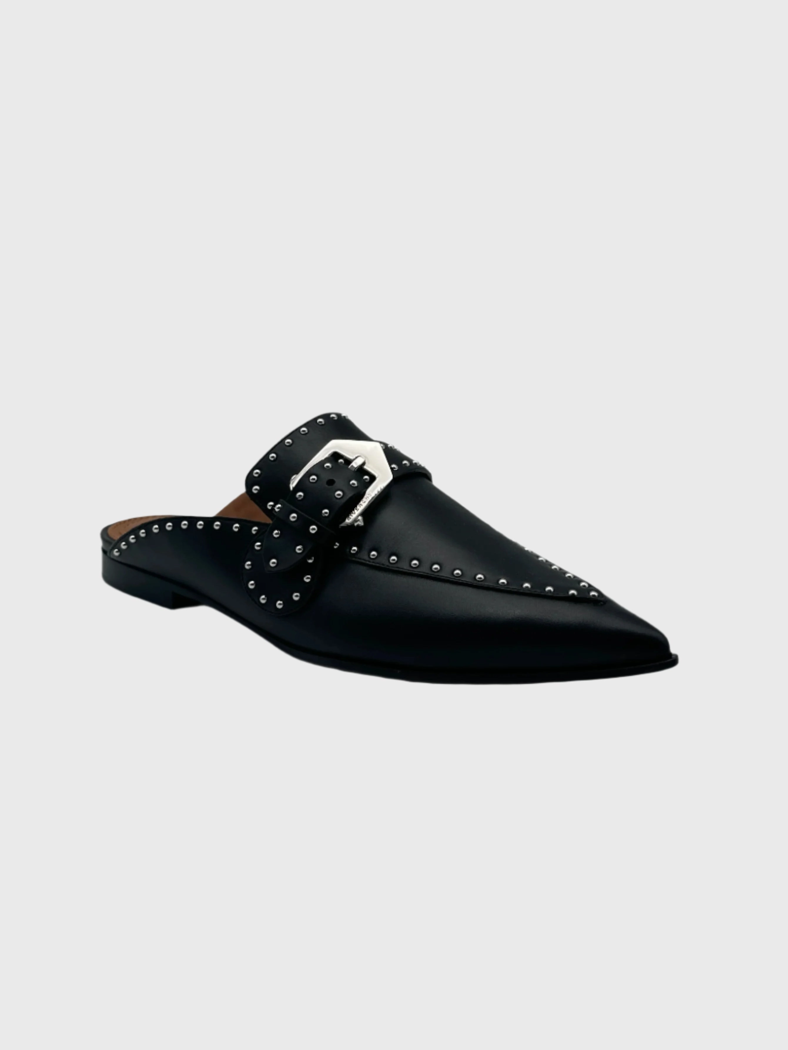 new top collection Sabot In Pelle Nera Con Borchie E Fibbia Metallica new arrival shoes