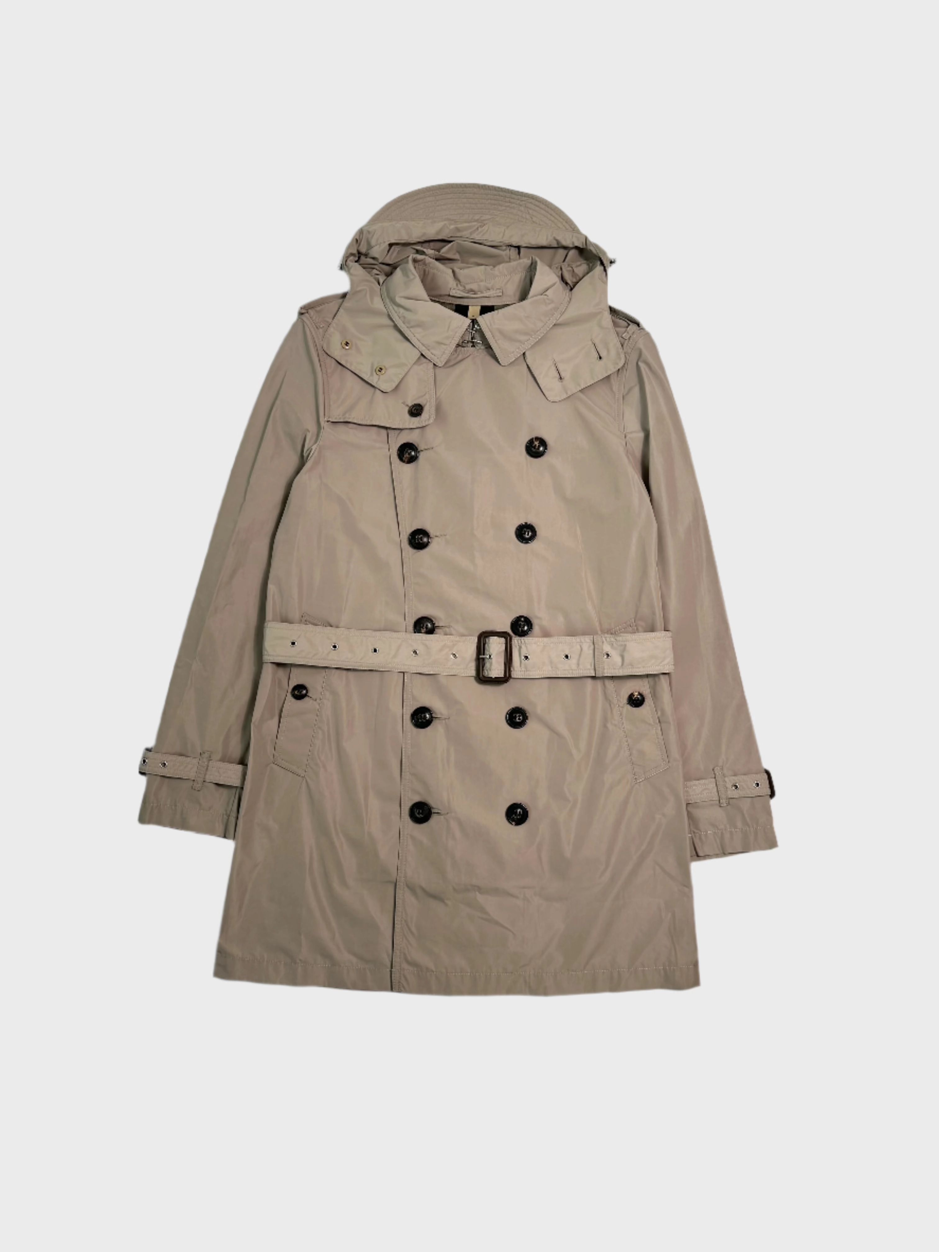 Trench Doppiopetto Beige Con Cappuccio Removibile E Cintura new arrival shirts for men peachmode sarees new arrivals with price new arrival shoes for men
