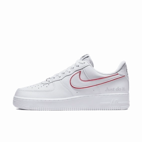 Nike Air Force 1 '07 Noble Green/Metallic Silver/University Red Premium craftsmanship Luxury textiles