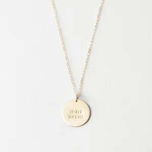 Numerals Disk Necklace