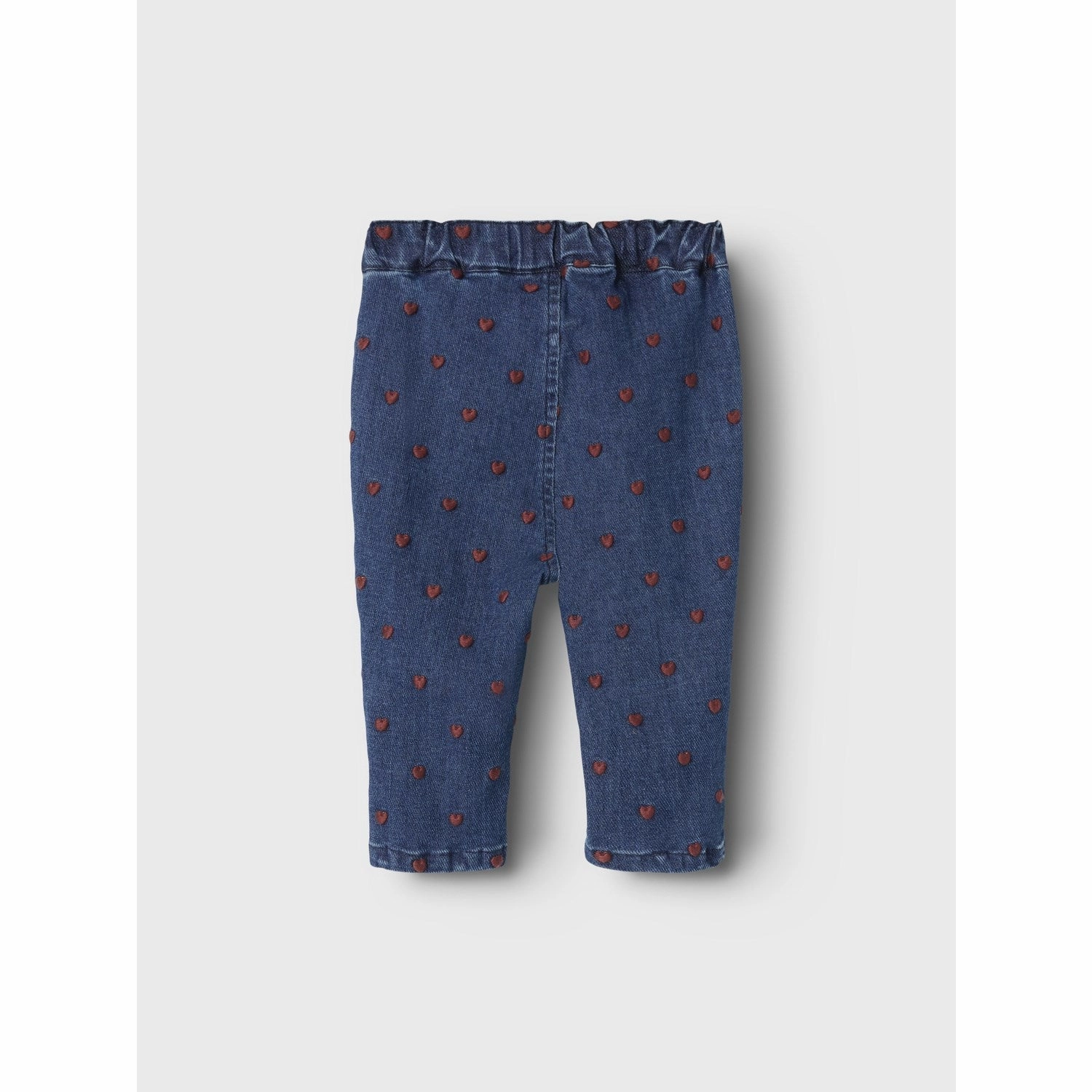 Nylon Lil'Atelier Dark Blue Denim Heart Embroidery Liva Loose Jeans