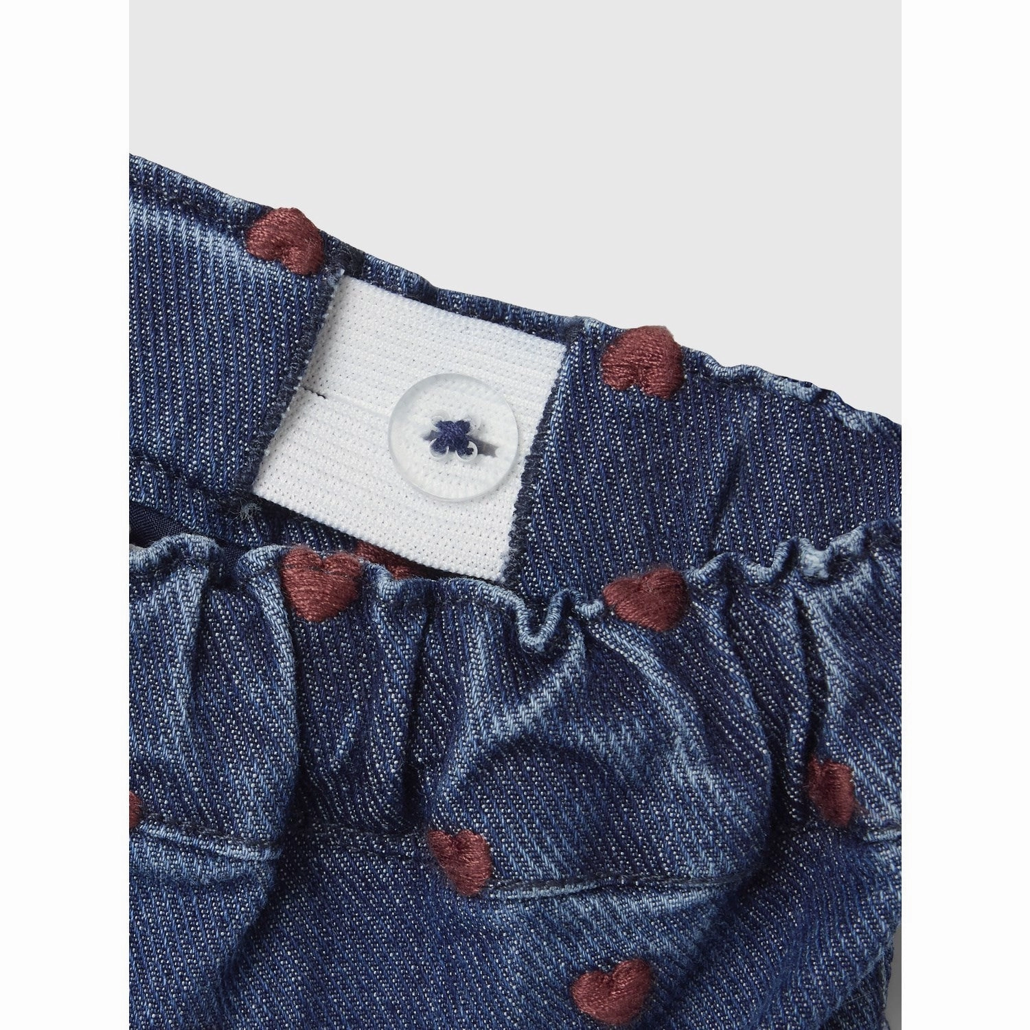 Nylon Lil'Atelier Dark Blue Denim Heart Embroidery Liva Loose Jeans
