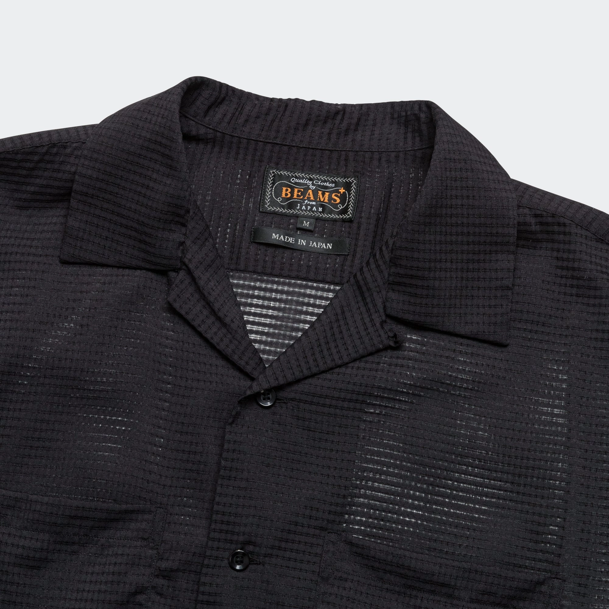 Open Collar Mesh SS Shirt - Black new arrival bathu sneakers