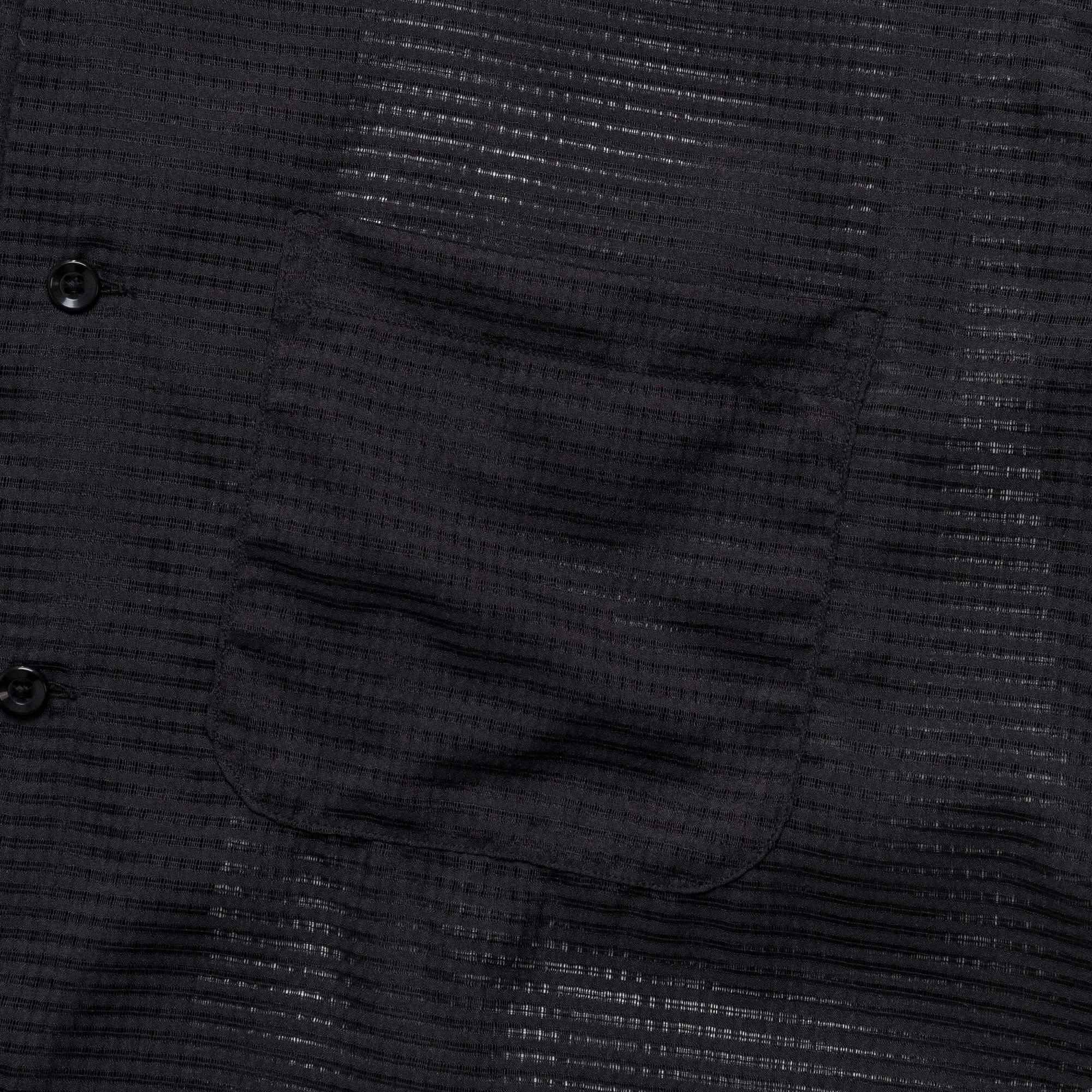 Open Collar Mesh SS Shirt - Black new arrival bathu sneakers