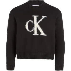 Opulent Calvin Klein Fluffy Monogram Jumper Ck Black Admired