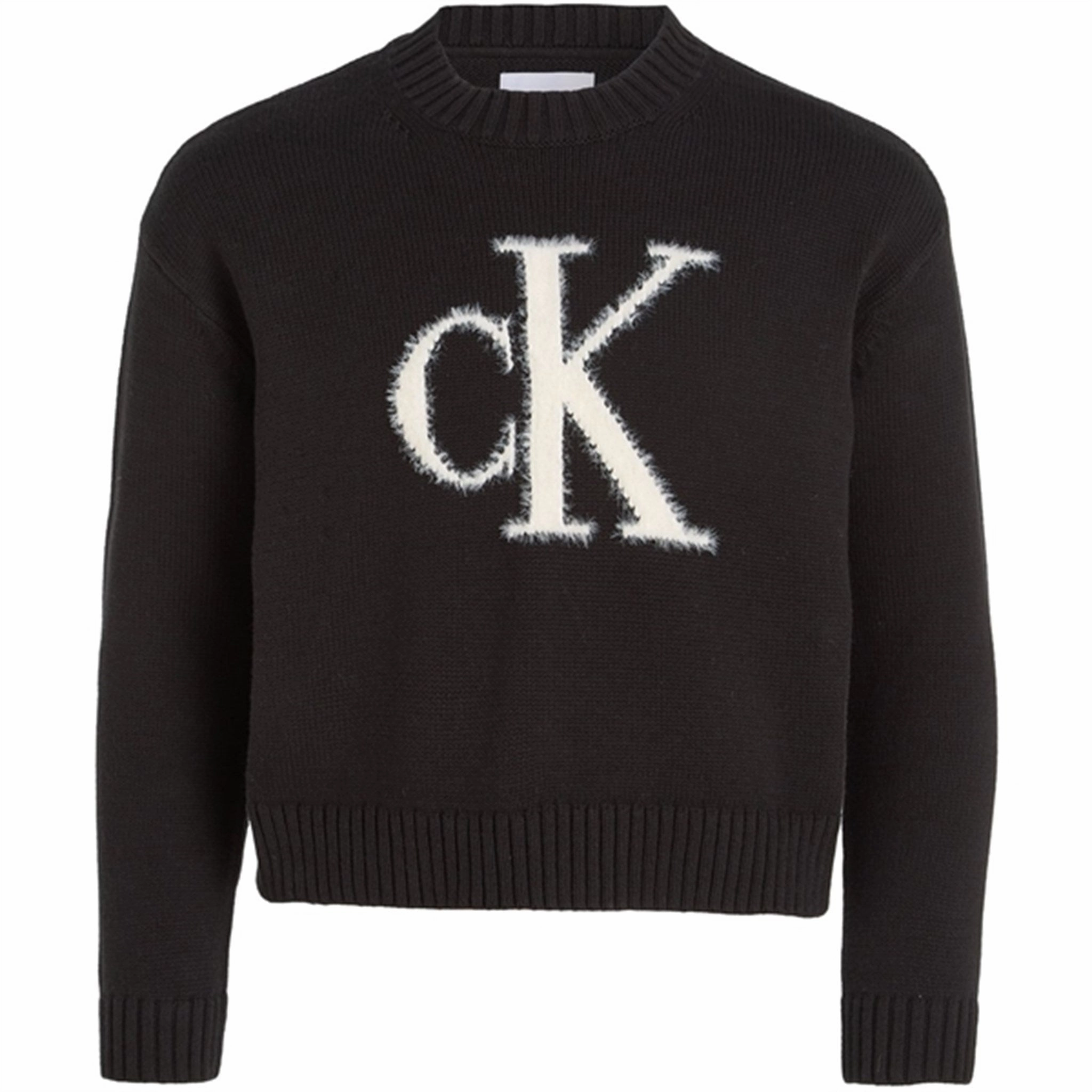 Calvin Klein Fluffy Monogram Jumper Ck Black Luxury Inspiring