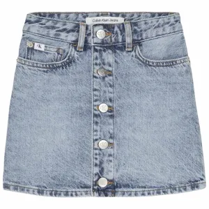 Original Calvin Klein A Line Denim Skirt Salt Pepper Light Universal