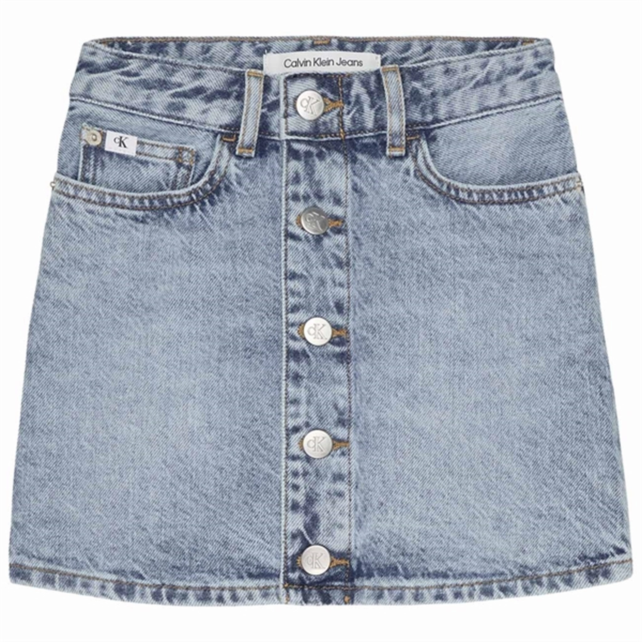 Original Calvin Klein A Line Denim Skirt Salt Pepper Light Universal
