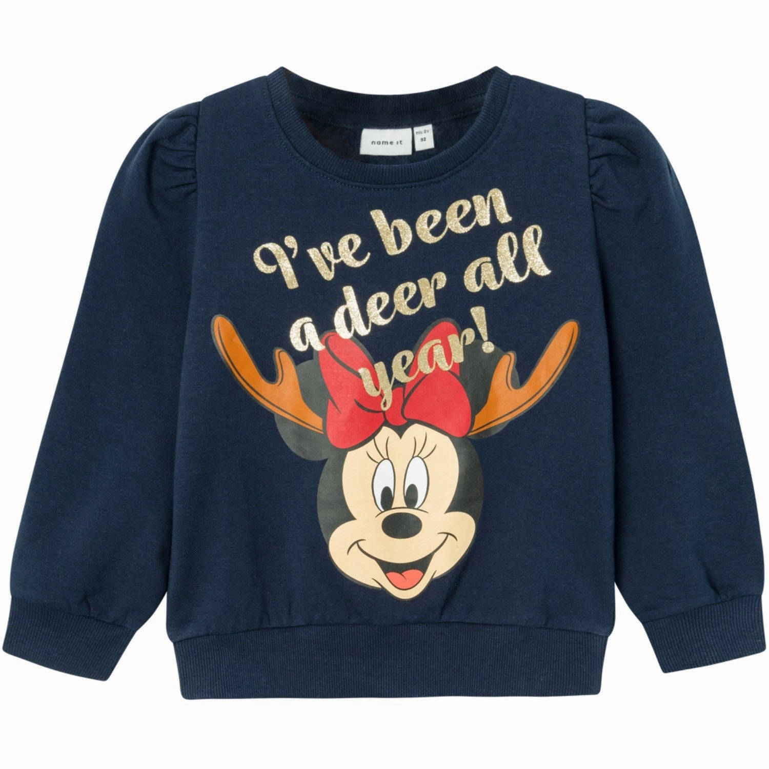 Name It Dark Sapphire Sine Minnie Mouse Sweatshirt Exceptional Aristocratic