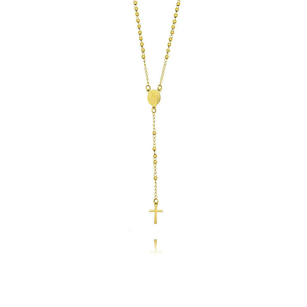 Our Lady of the Cross Tassel 18k Gold Plated Virgencita Necklace