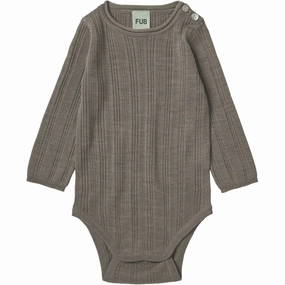 Oversized FUB Hazel Melange Baby Rib Bodysuit Ls Silk