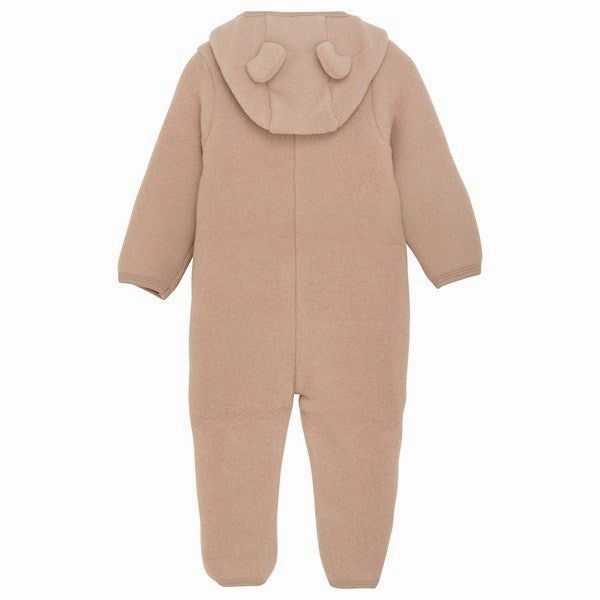 Oversized Huttelihut Pram Suit Ears Wool Fleece Mahogany Rose