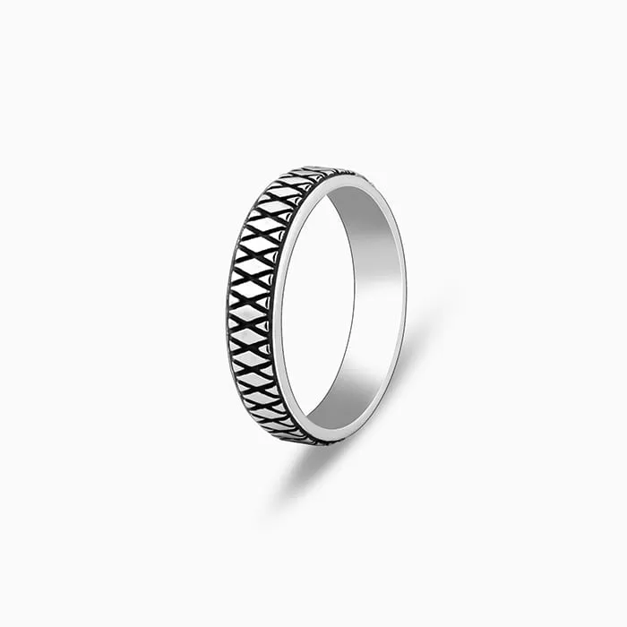 Oxidised Silver Knight's Desire Ring For Him