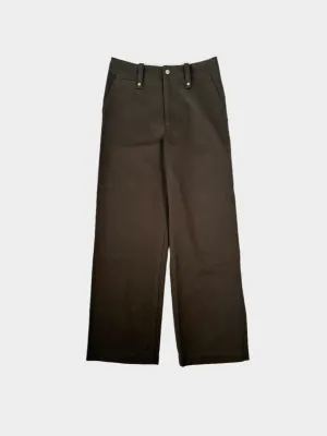 Pantaloni Marroni In Cotone Con Gamba Dritta birkenstock new arrivals shein new arrivals tops blouses new arrival kurta set for women