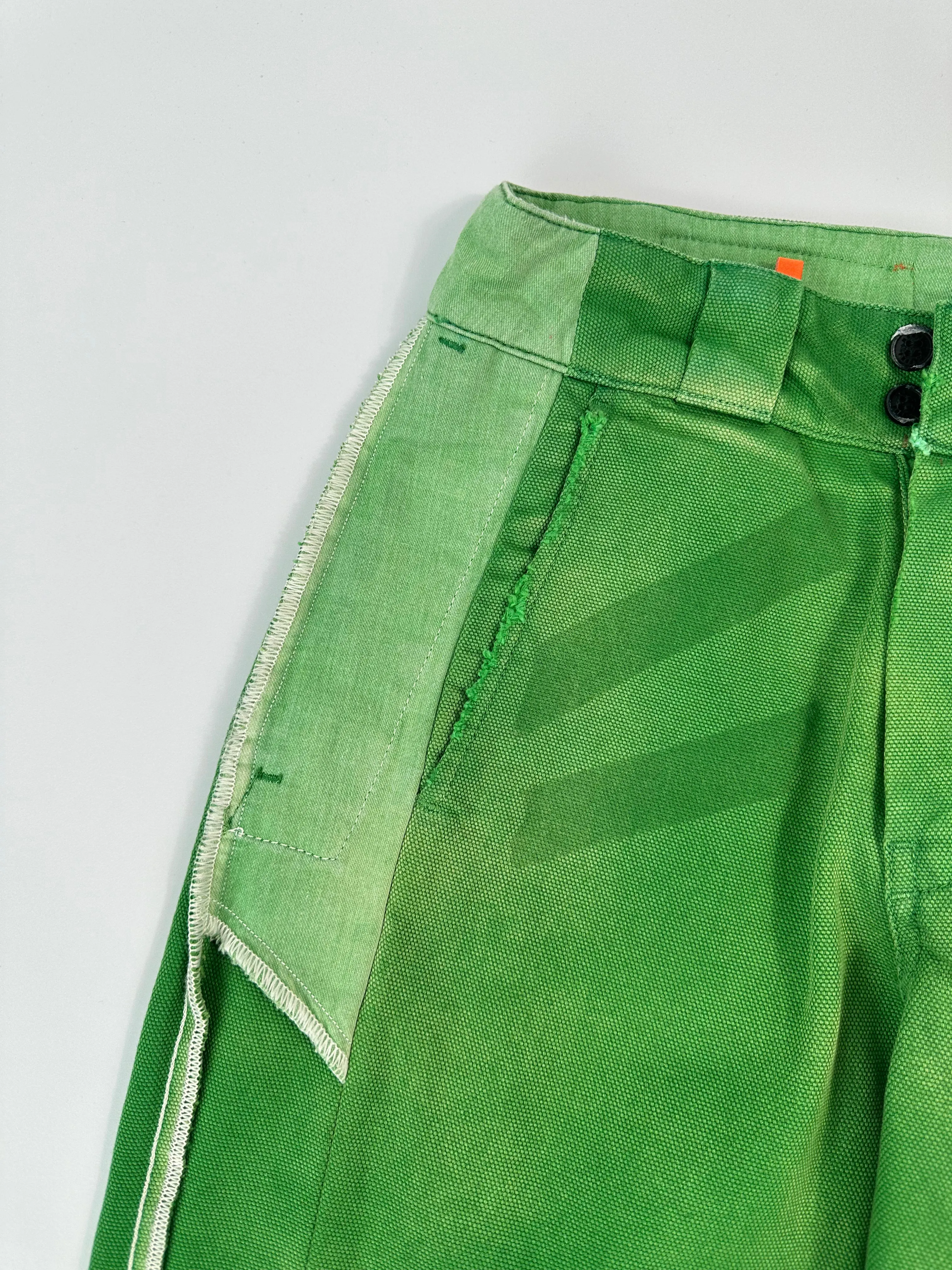 Pantaloni Verdi In Denim Con Dettagli A Contrasto new arrival lehenga woodland new arrivals