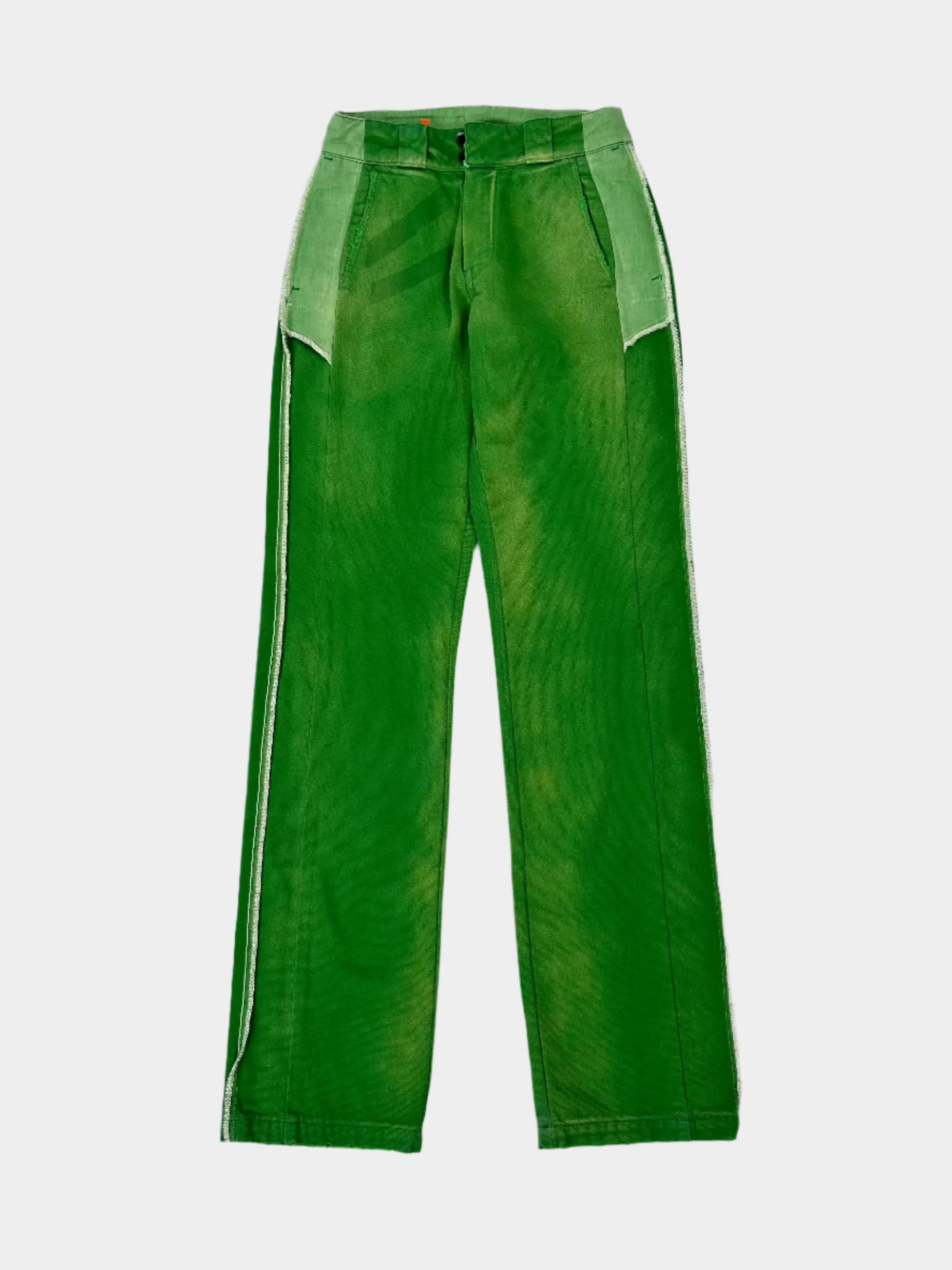 Pantaloni Verdi In Denim Con Dettagli A Contrasto new arrival lehenga woodland new arrivals new nike releases