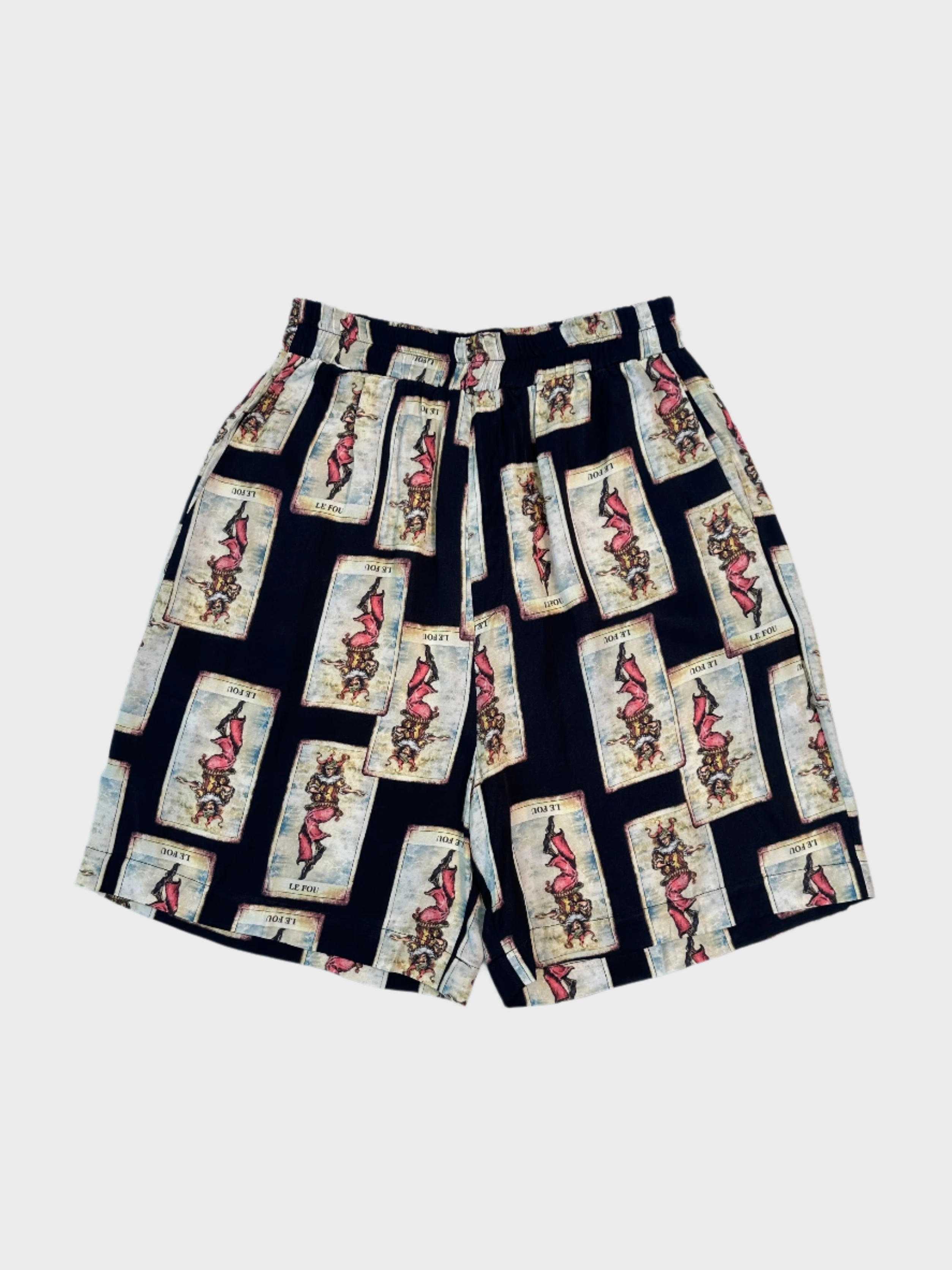 Pantaloni Corti Con Stampa Carte "Le Fou" new arrivals sarees peachmode sarees new arrivals with price