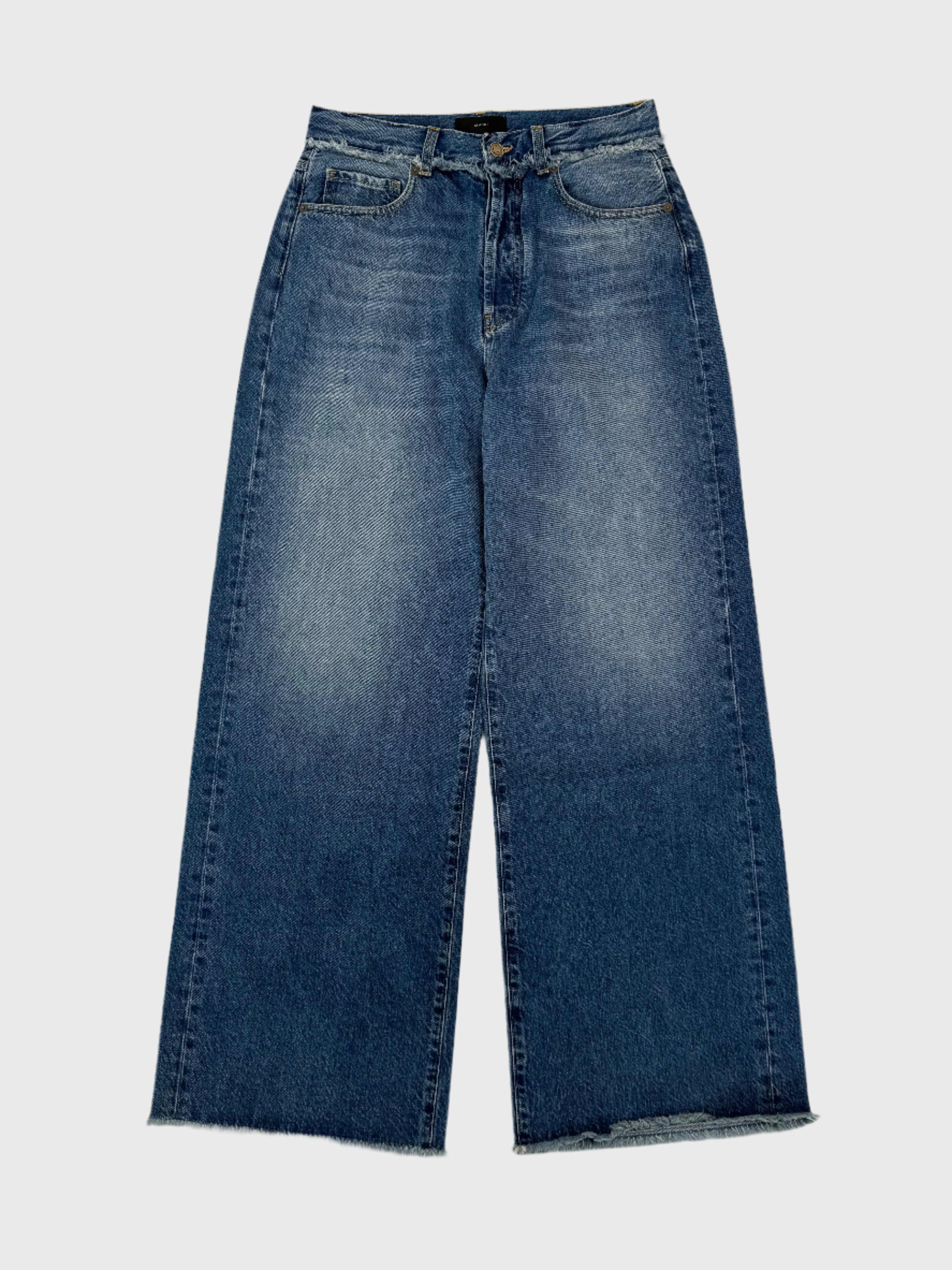 heeposh new arrivals Pantaloni In Denim Blu Relaxed Fit Con Orlo Sfrangiato heeposh new arrivals shein new arrivals tops blouses
