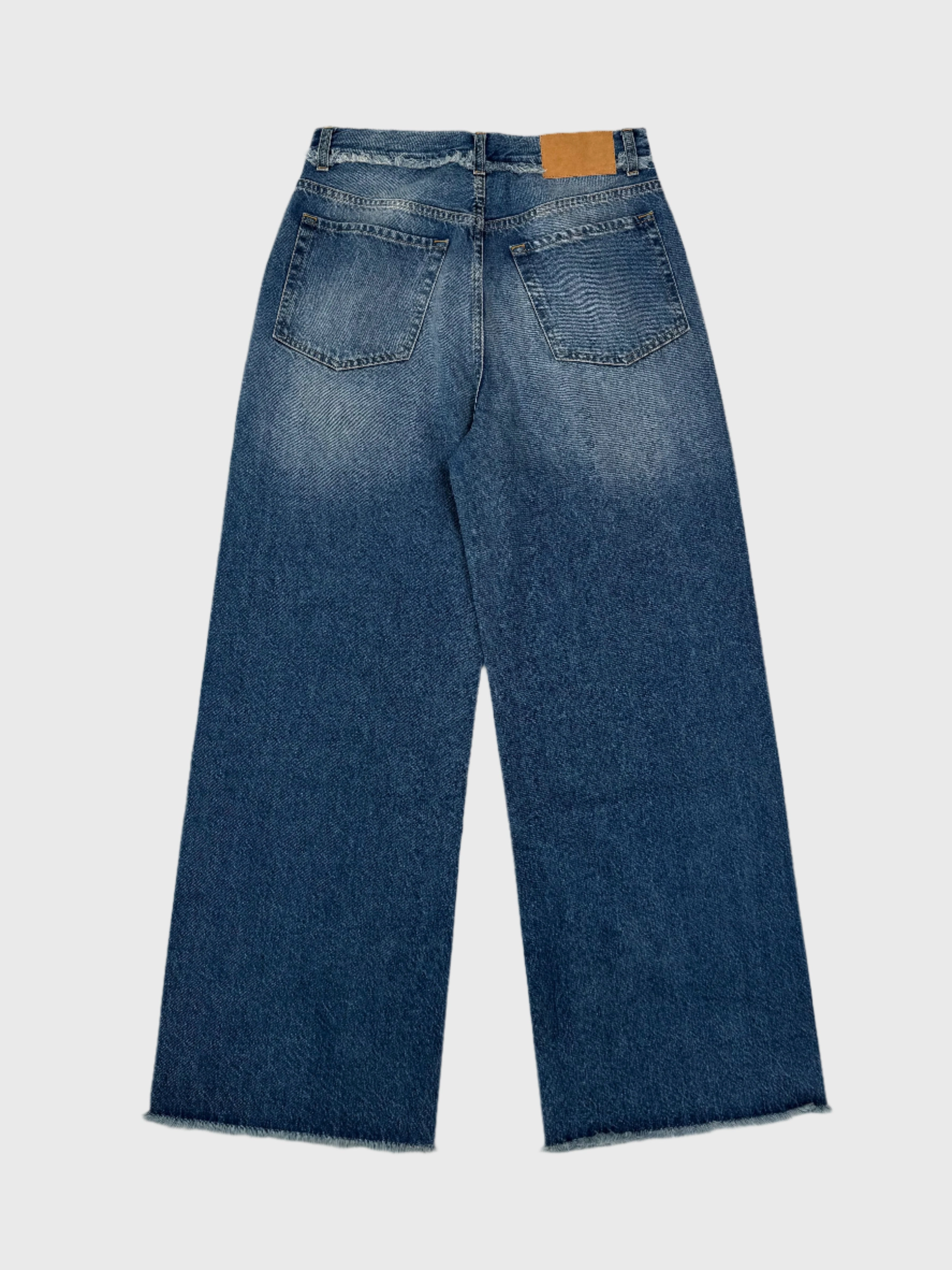 Pantaloni In Denim Blu Relaxed Fit Con Orlo Sfrangiato truworths dresses new arrivals plus size skechers new arrivals india