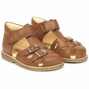 Party shoes Angulus Starter Sandal W. Velcro And Buckles Cognac Waterproof shoes