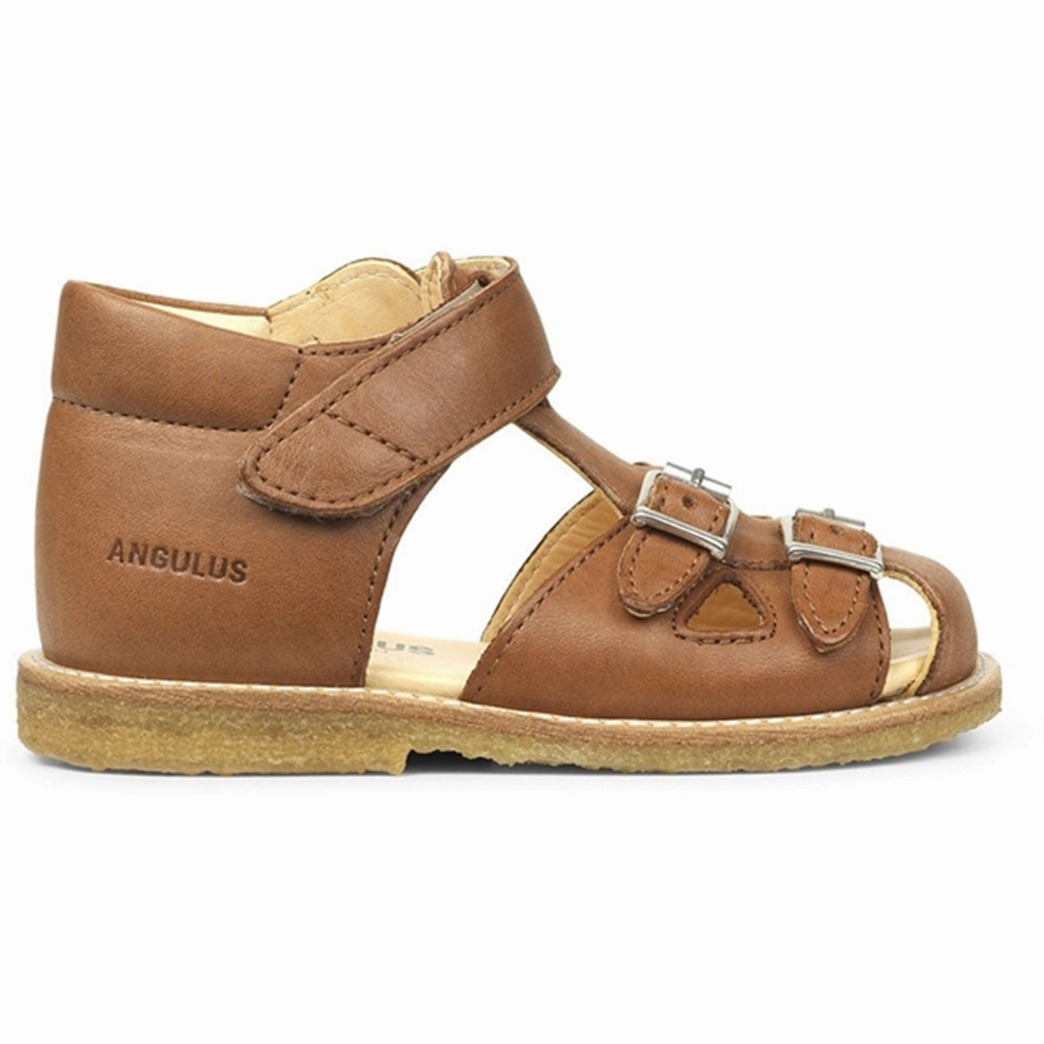 Party shoes Angulus Starter Sandal W. Velcro And Buckles Cognac