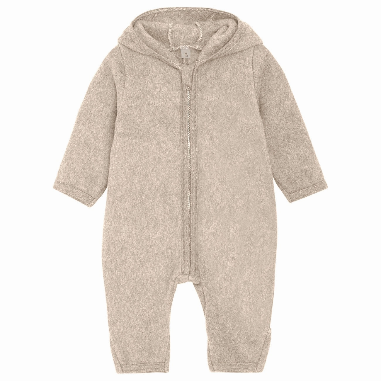 Patch Huttelihut Camel Melange Pram Suit Ears Cot. Fleece Fitted