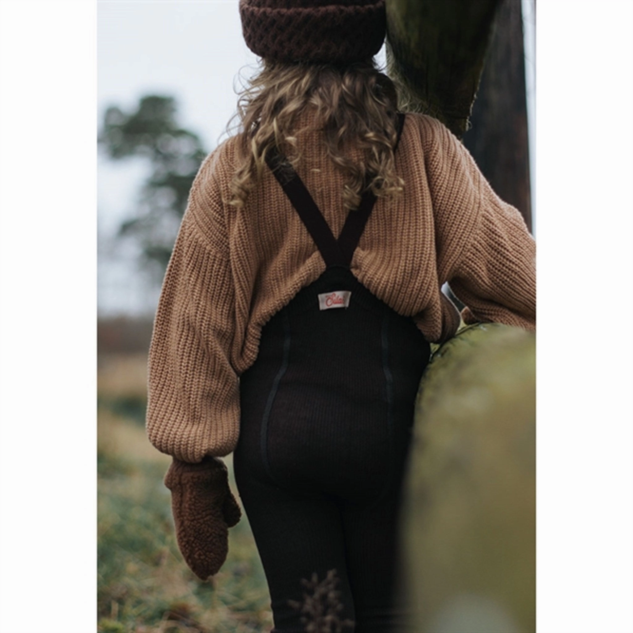 Pattern Silly Silas Wooly Footless Tights With Braces Espresso Brown