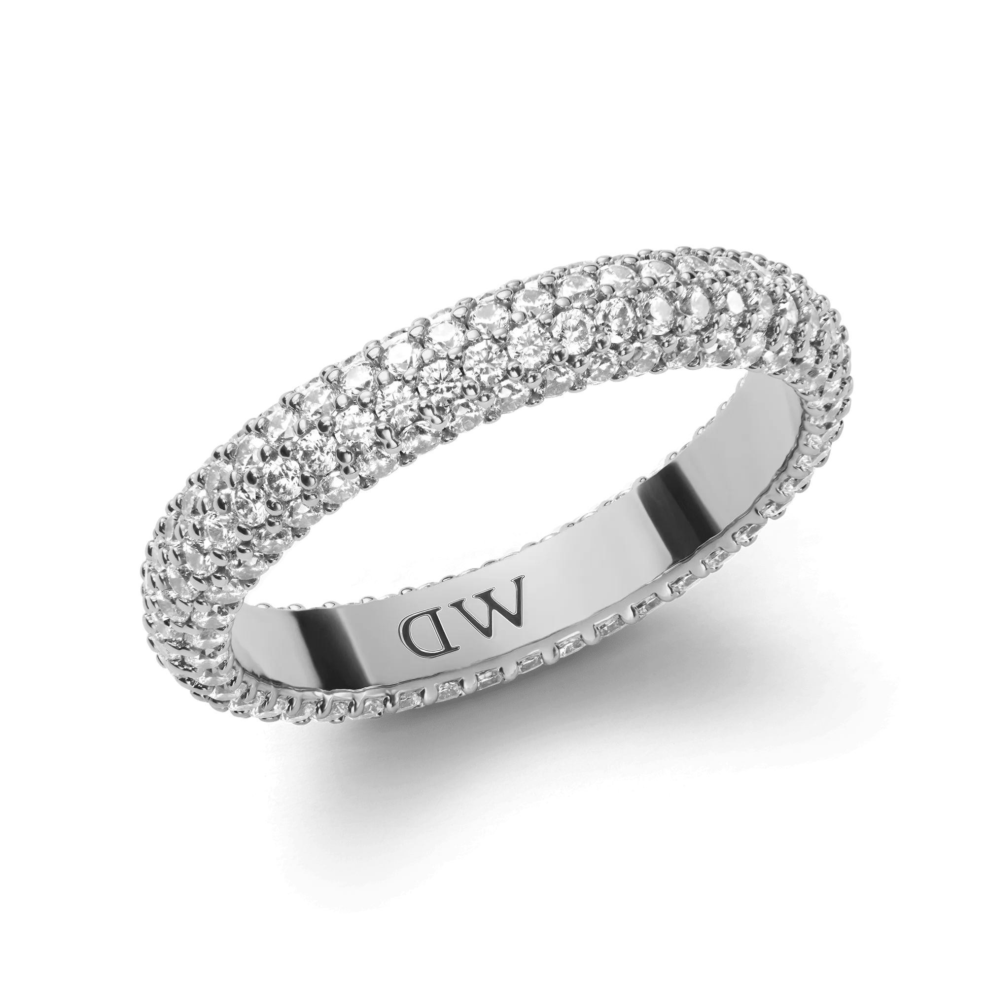 Pav Crystal Ring Silver