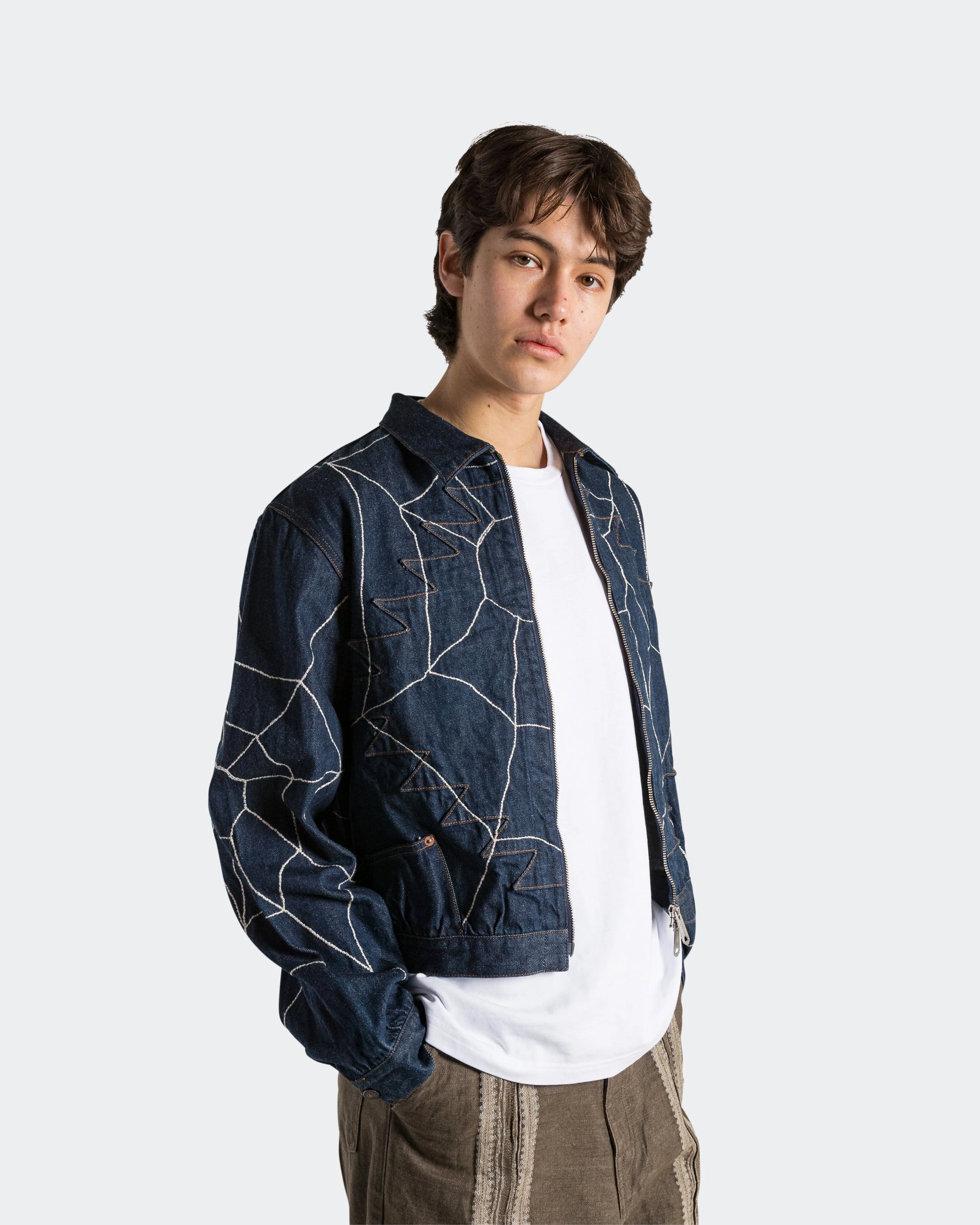 peachmode sarees new arrivals with price 13oz Denim STD Thunderbird Blouson (KOUNTRY DREAM CATCH Remake) - Indigo