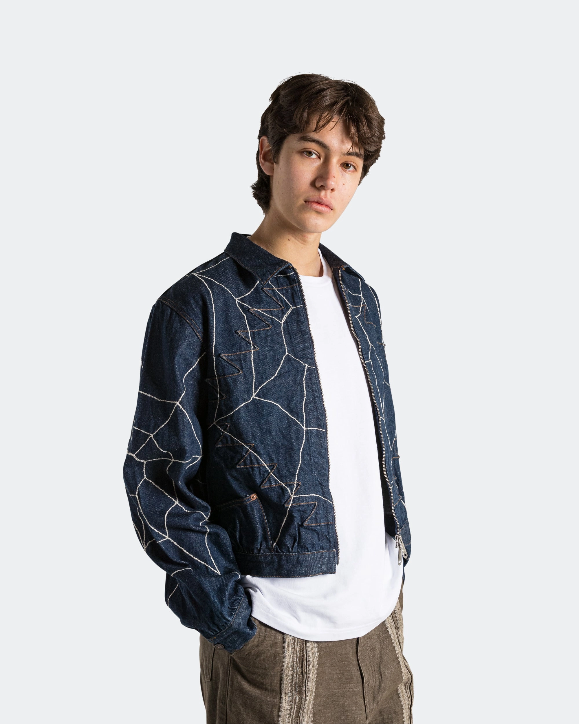 peachmode sarees new arrivals with price 13oz Denim STD Thunderbird Blouson (KOUNTRY DREAM CATCH Remake) - Indigo
