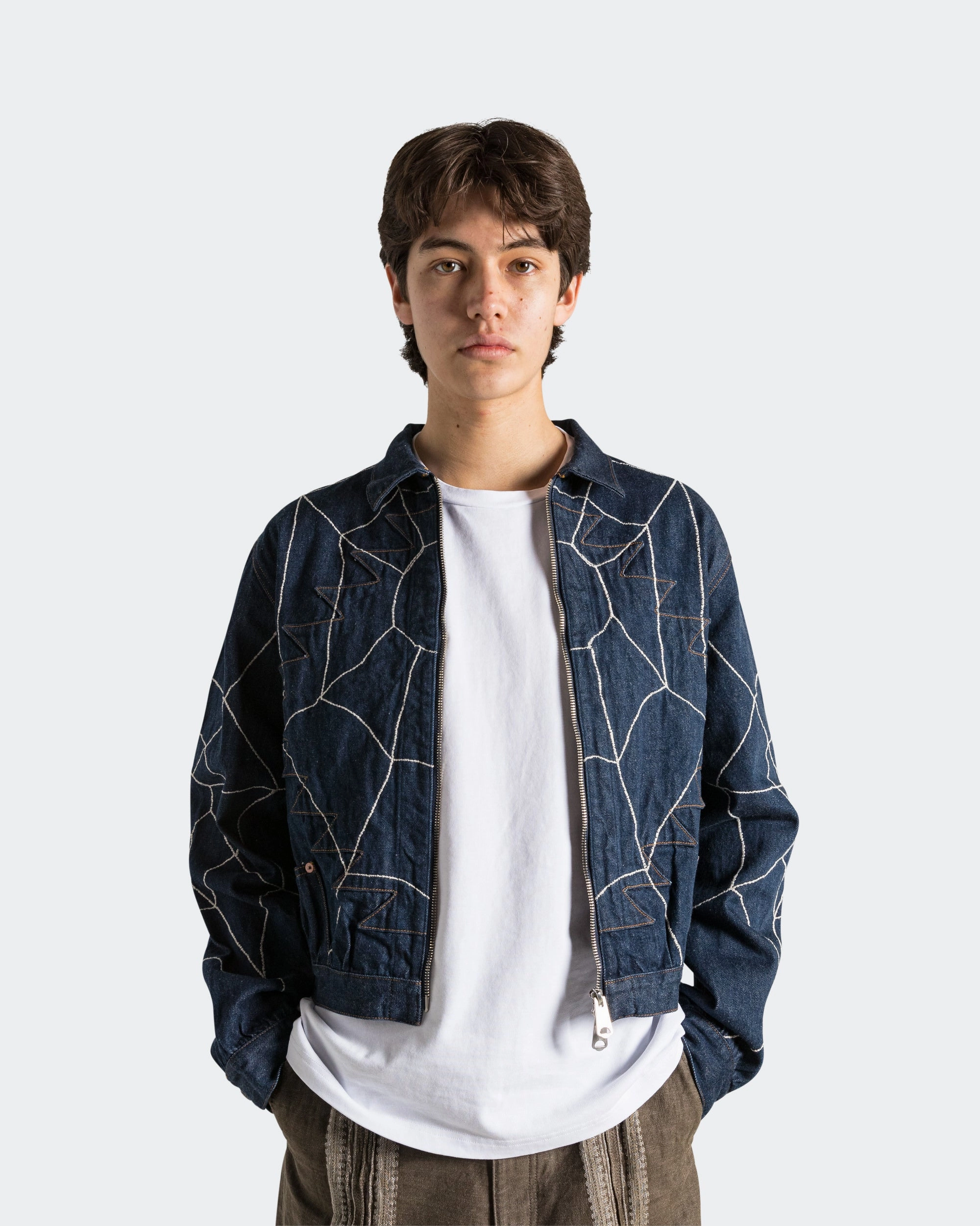 peachmode sarees new arrivals with price 13oz Denim STD Thunderbird Blouson (KOUNTRY DREAM CATCH Remake) - Indigo
