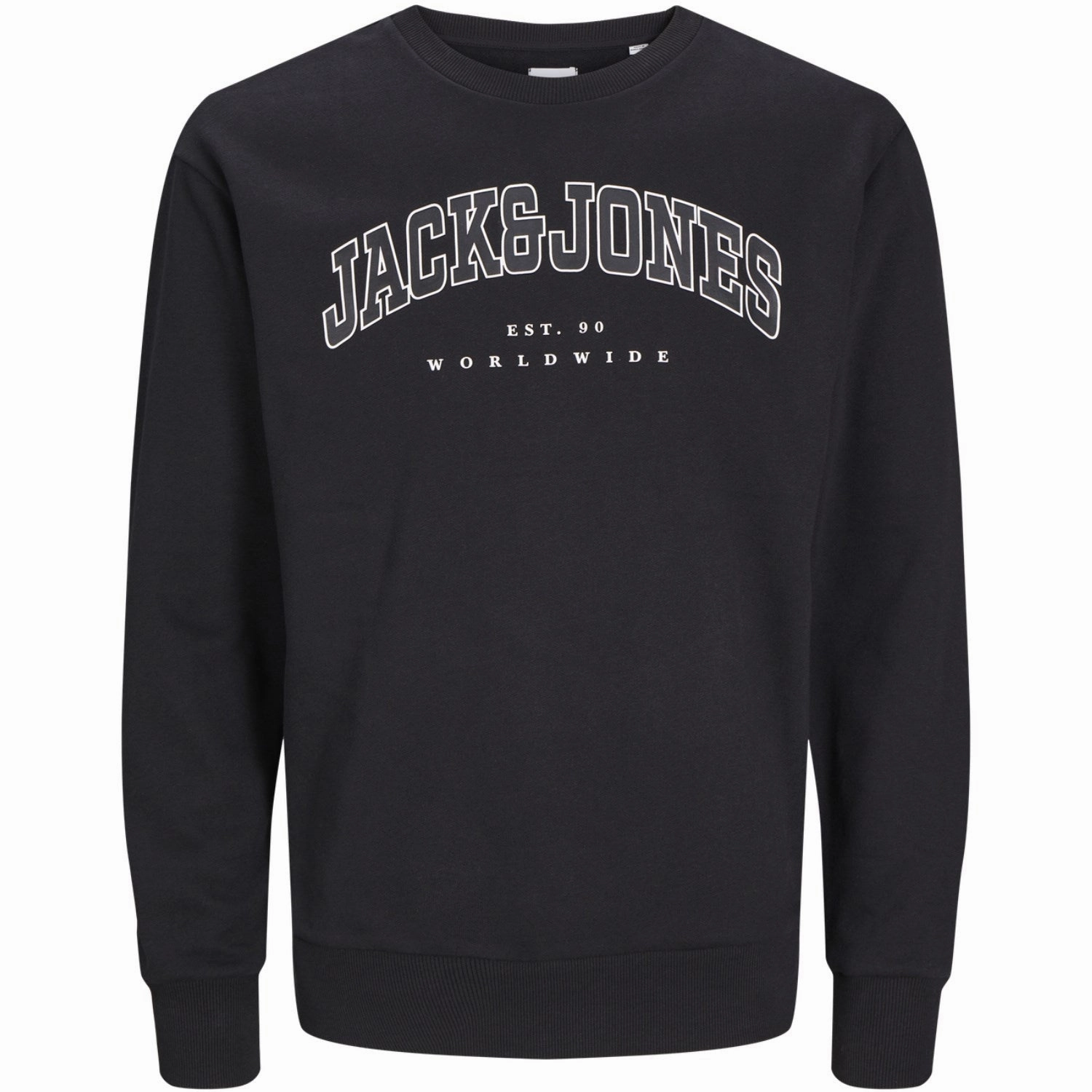 Premium Quality Jack & Jones Junior Black caleb Varsity Sweatshirt Sublime