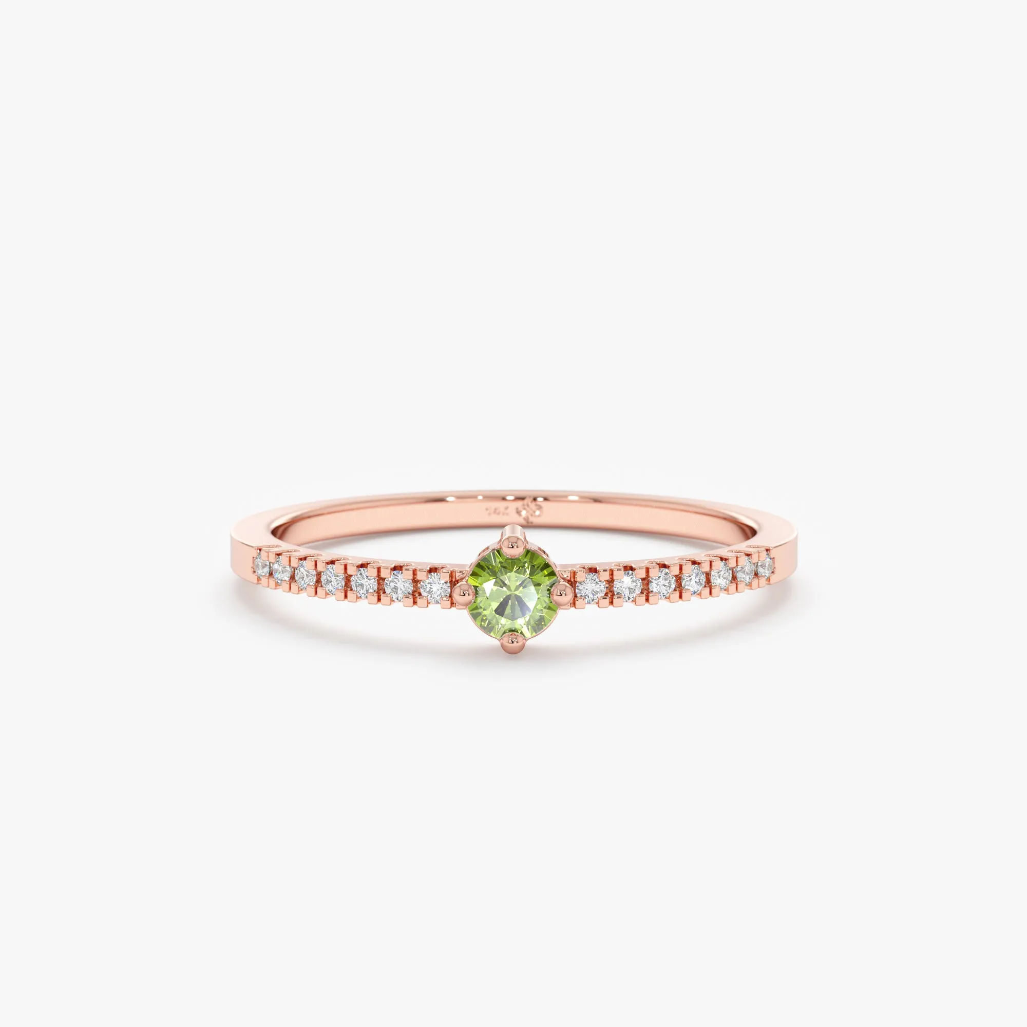 Peridot and Diamond Engagement Ring, Angela