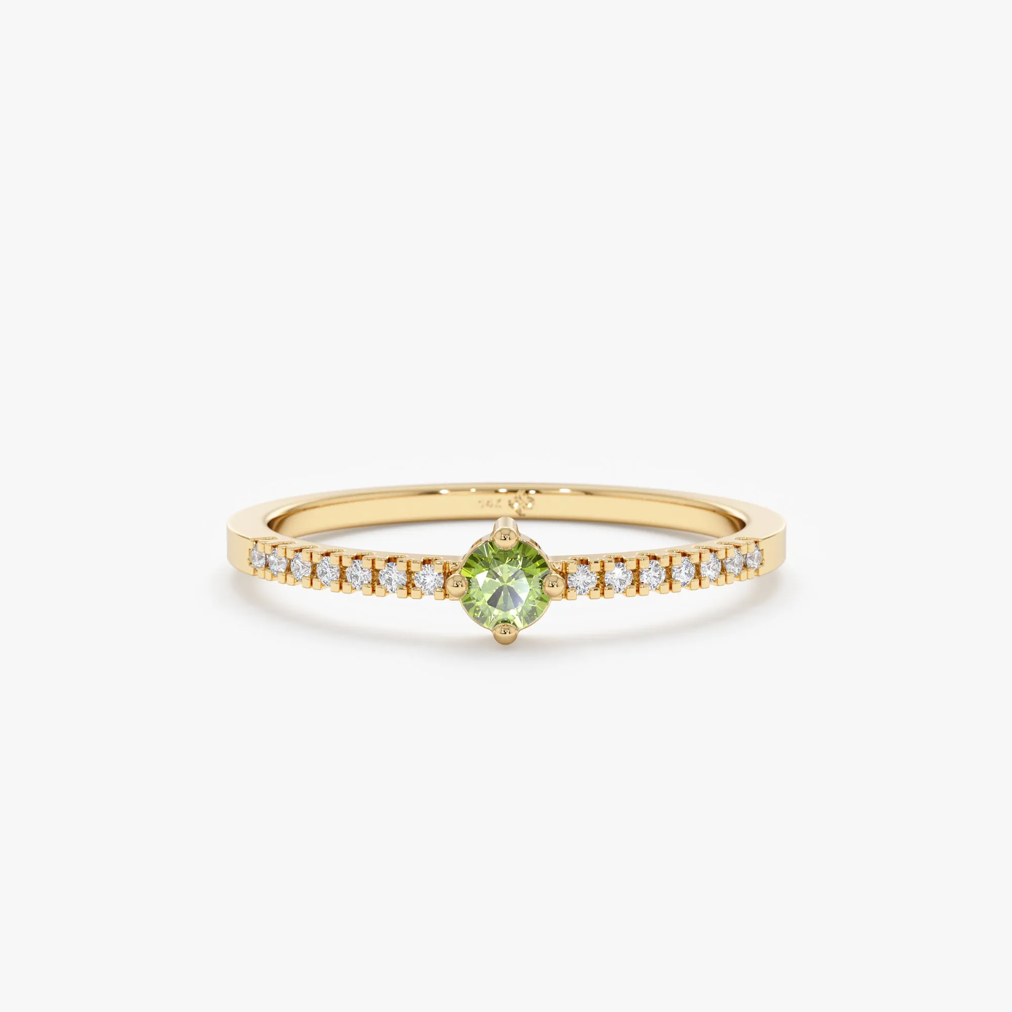 Peridot and Diamond Engagement Ring, Angela