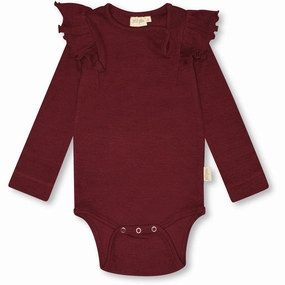 Petit Piao Dark Cherry Body Modal Frill Leather Applique