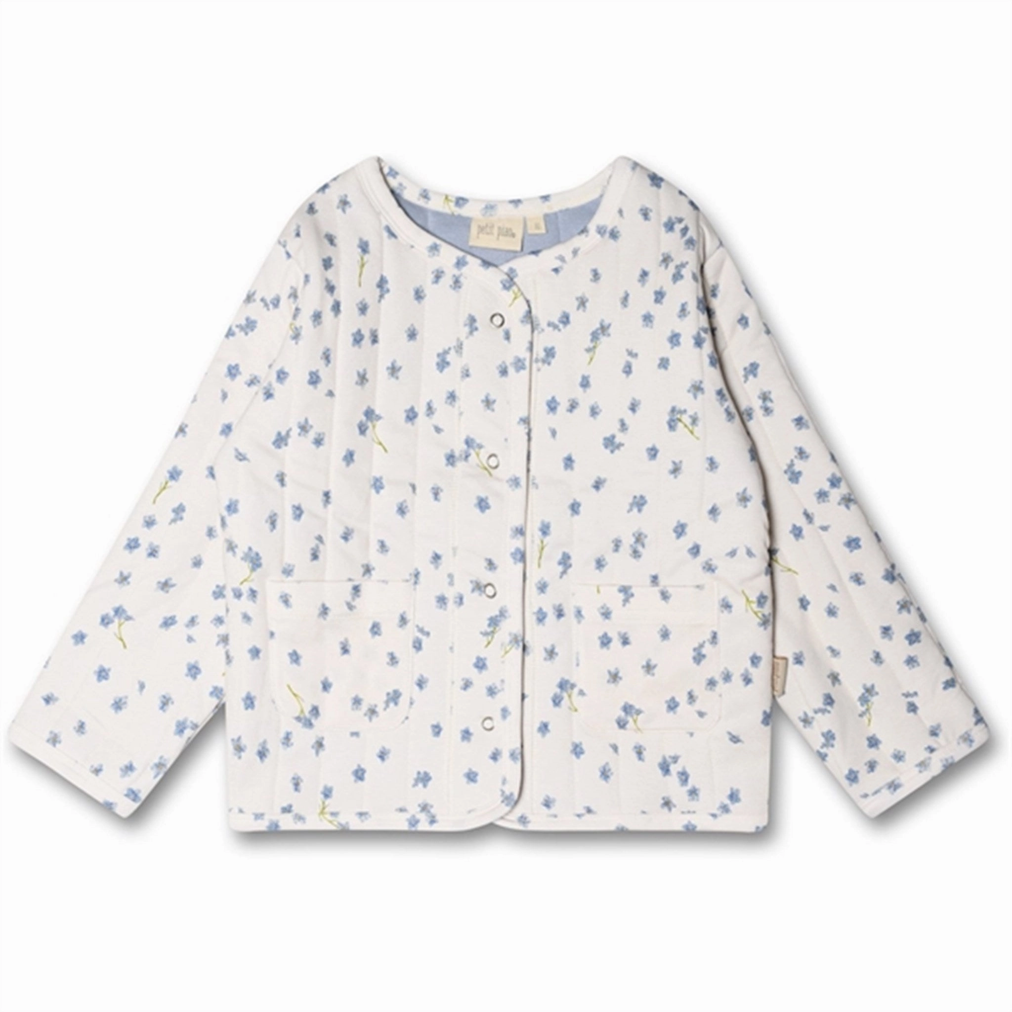 Petit Piao Forget Me Not Quilted Jacket Printed Polyester Polished