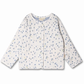 Petit Piao Forget Me Not Quilted Jacket Printed Polyester Polished