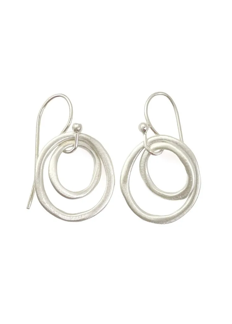 Philippa Roberts | Two Small Ovals Earrings Silver