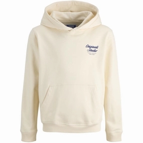 Pioneer Jack & Jones Junior Antique White Jornorrebro Typo Back Sweat Hood Sn Jnr Heritage
