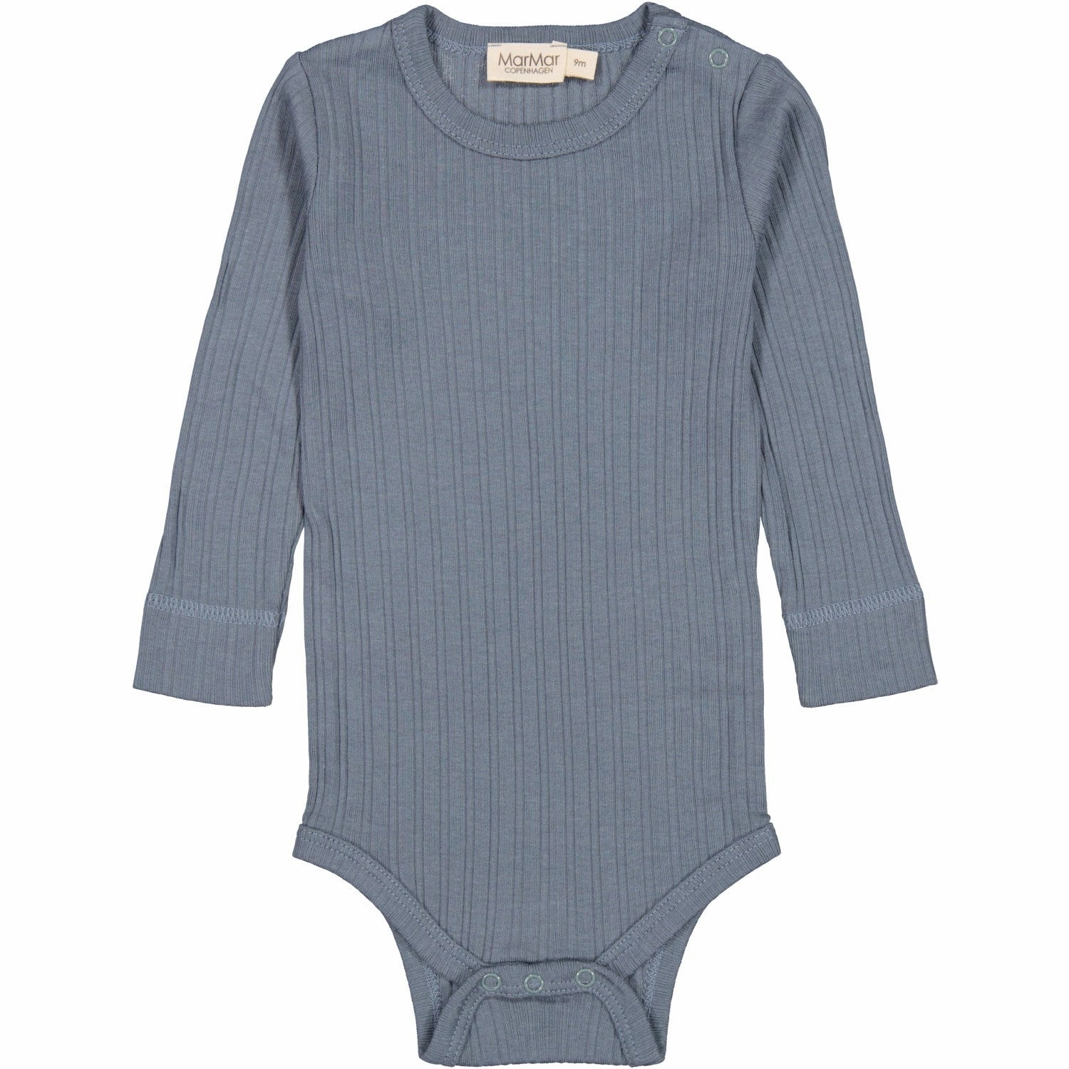 Pleat MarMar Modal Broad Rib Stormy Blue Plain Body Bow