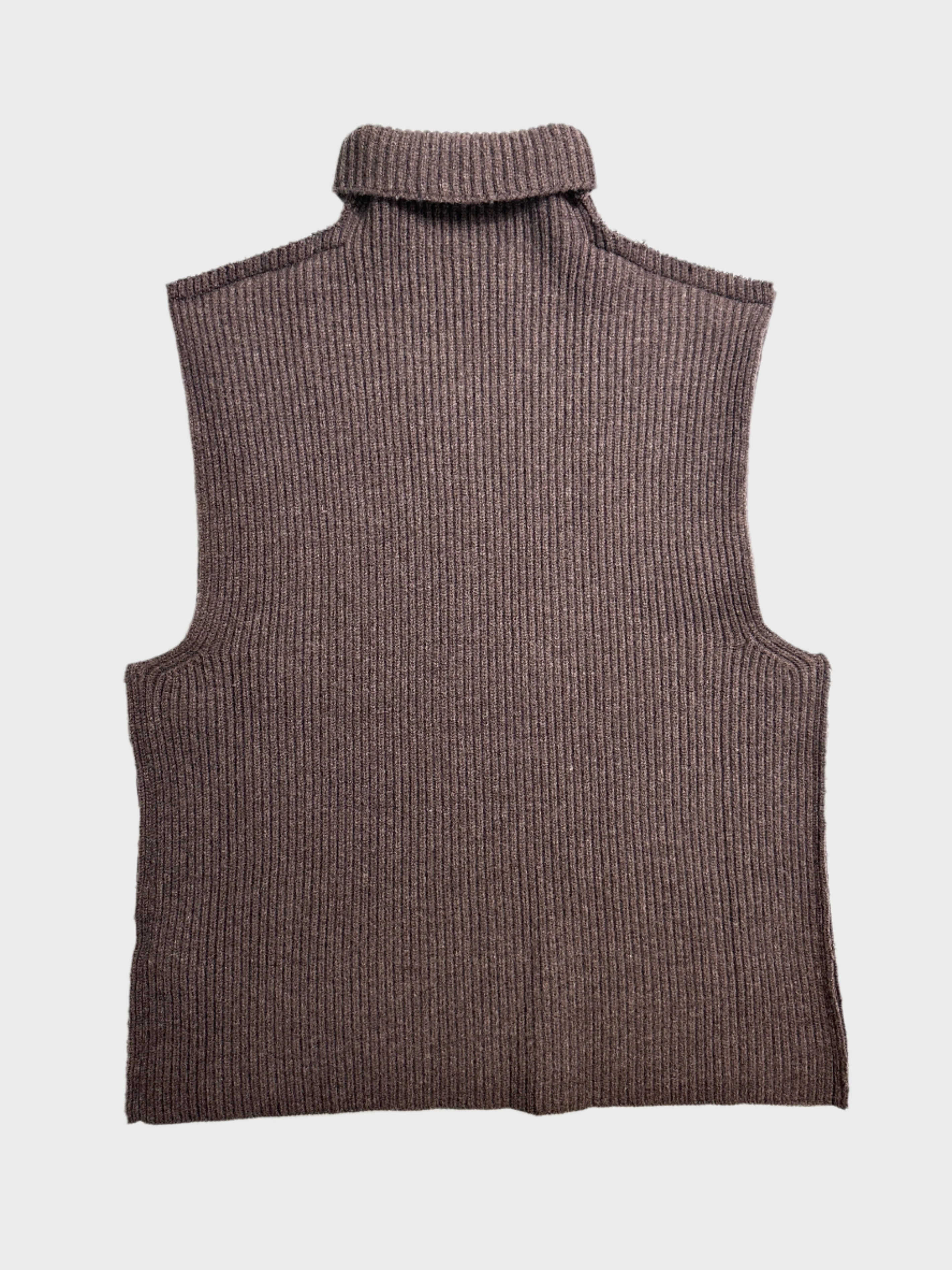 poetry new arrivals ladies Maglione Gilet Marrone In Lana Vergine Con Cucitura A Vista adidas new arrivals