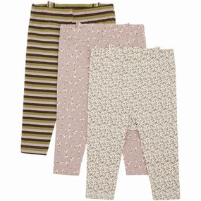 Polyester Hust & Claire Dusty Rose Baby Liva Leggings 3-Pack Embroidery