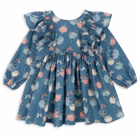 Polyester Konges Sljd Snow Bow Ballerina Evia Ls Bow Dress Gots Impeccable