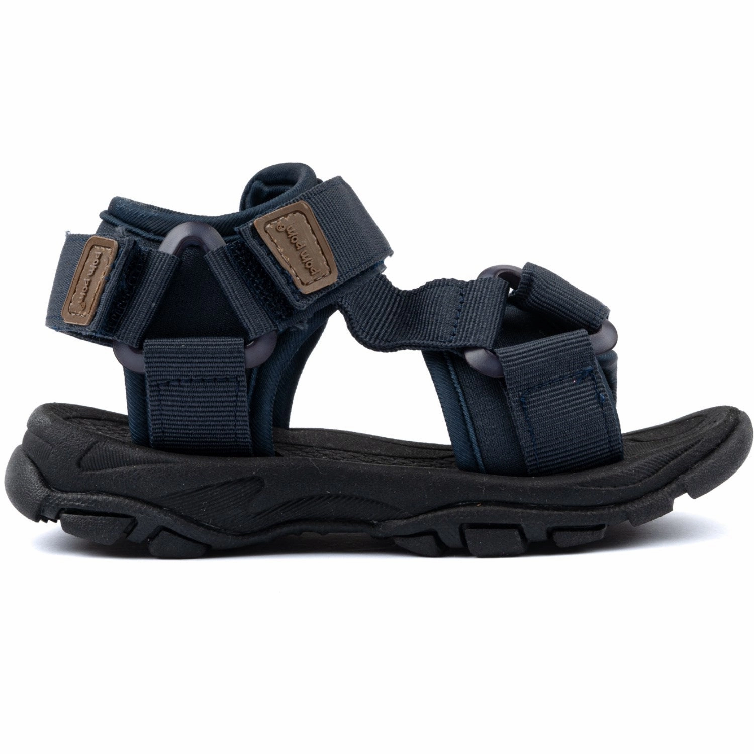 Pom Pom Navy Trecking Sandal Velcro Vintage shoes