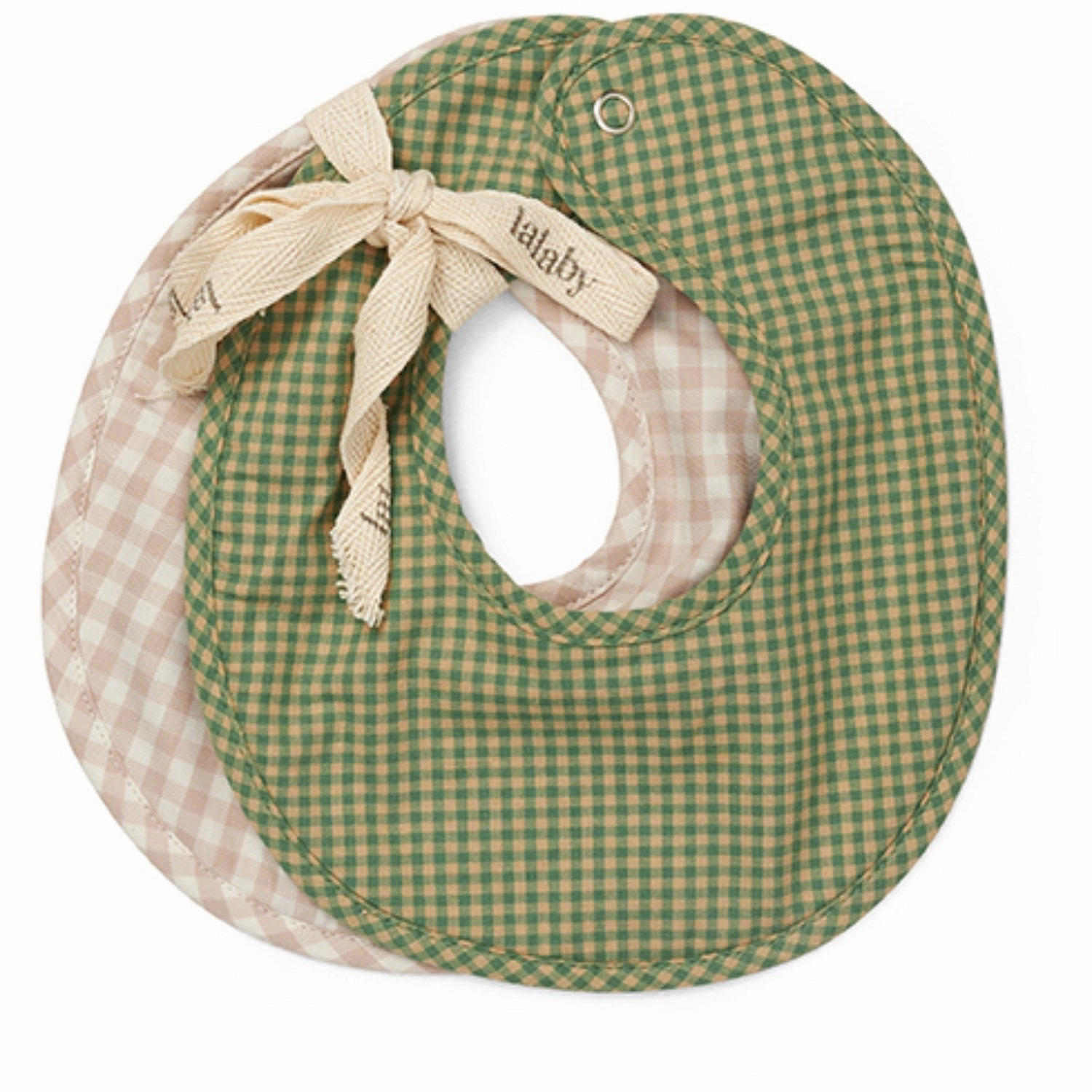 Lalaby Green Check Bibi Bib 2-Pack Respected Sublime