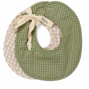 Precious Lalaby Green Check Bibi Bib 2-Pack Captivating