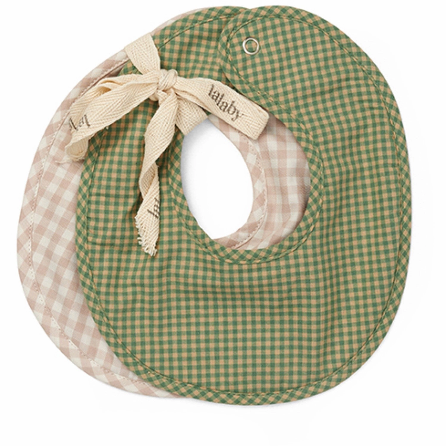 Futuristic Lalaby Green Check Bibi Bib 2-Pack Elegance