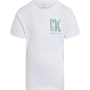 Premium Calvin Klein Bright White Chest Surf Graphic T-Shirt Majestic